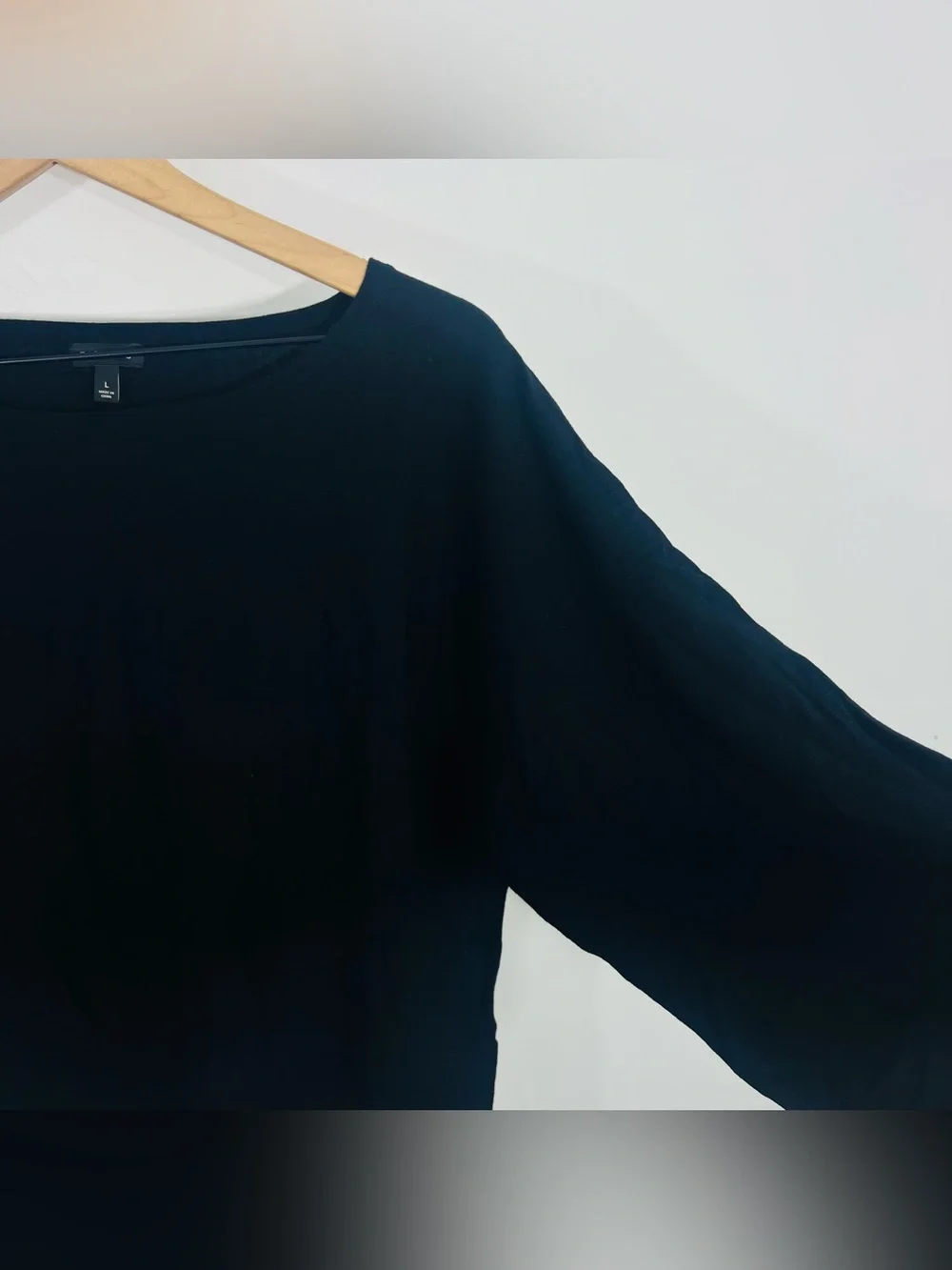 Talbots Black Boxy Relaxed Sleeves Minimalist Casual Everyday Wear Size Large